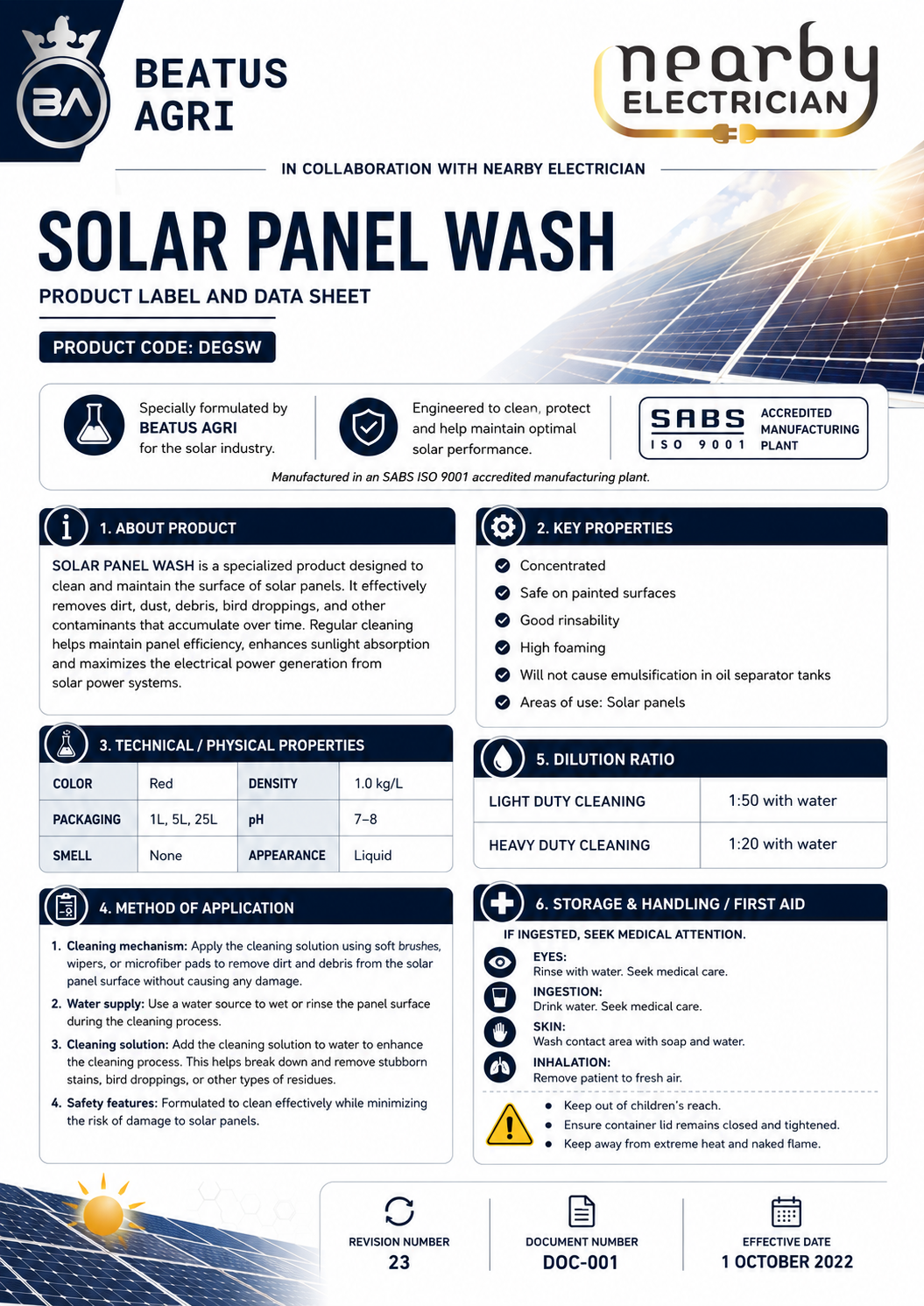 Solar Panel Wash