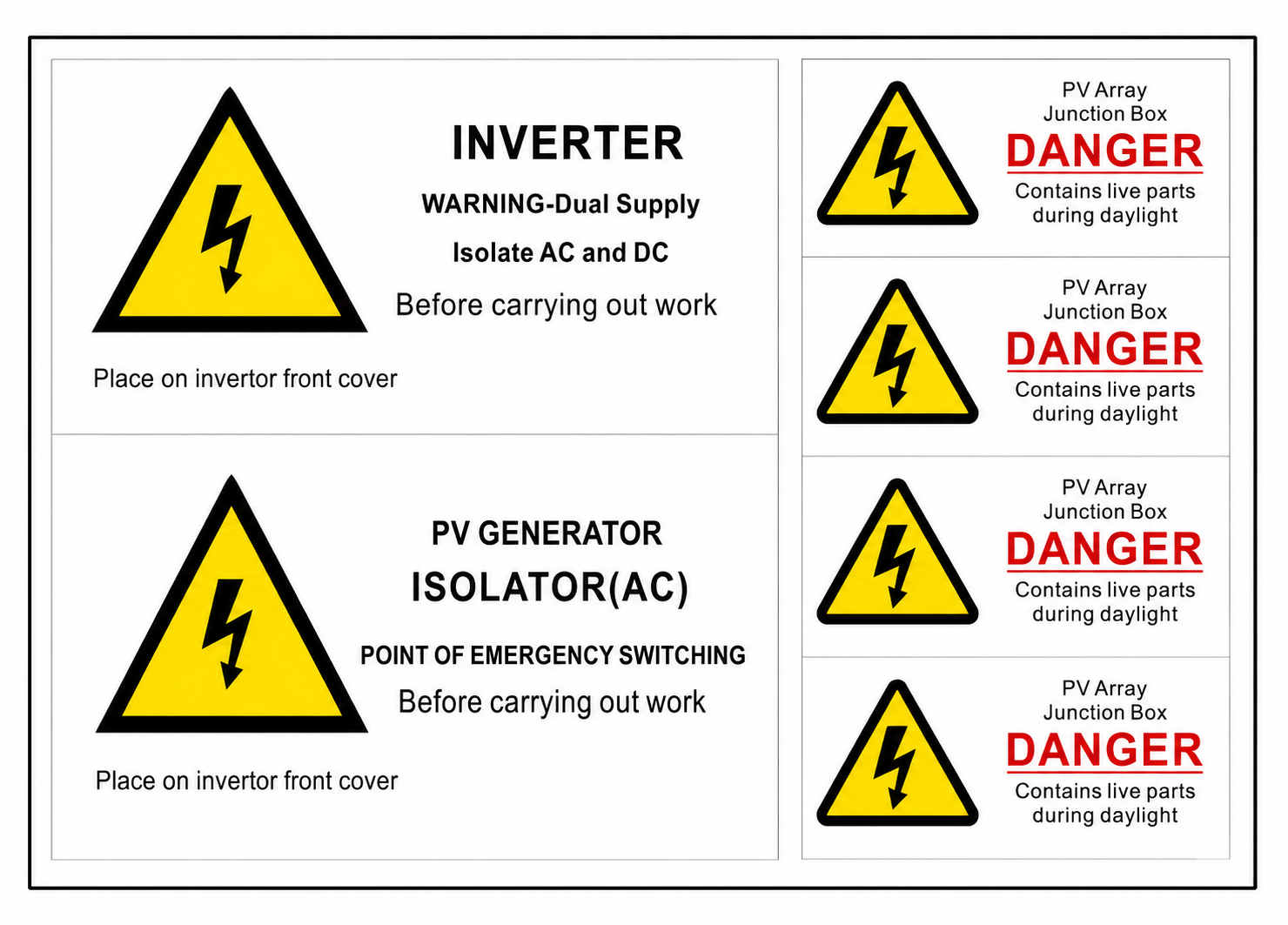 Solar labels and stickers